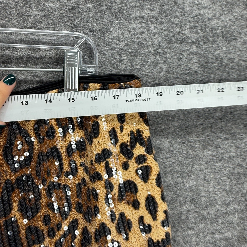 Unbranded Shorts Women 3XL Brown Animal Print High Rise Sequin Hot Pants Pull On - Image 3 of 4
