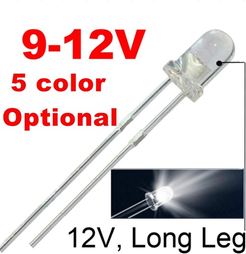 50pcs 12V 3mm White LED 9V Gauge Cluster 50 Count (Pack of 1), - Picture 4 of 5