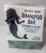 NIB Trader Joe's Shampoo Bar Peppermint Tea Tree Coconut Olive Jojoba 4 oz AS IS