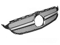 KüHlergrill FüR Mercedes C-Klasse W205 S205 C205 A205 2014-2018 Schwarz Silber