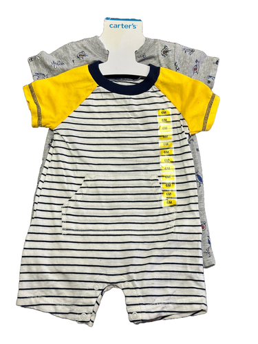 Carter's Baby Boys 2 Pack Cotton Rompers Choose Theme Sizes - Picture 15 of 21