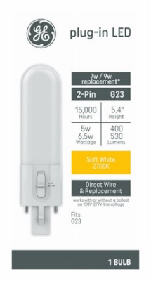 LED Linear CFL Retrofit Light Bulb, T10, G23 Base, 6.5 Watts, 7 In. - 93131928 - Picture 1 of 1