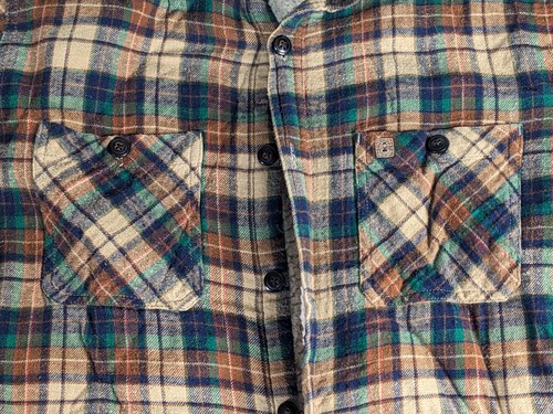 Coleman Fleece Lined Flannel Shacket Men's Size M Medium Brown Yellow Plaid - Picture 4 of 13