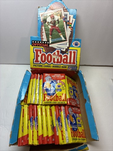 1989 Topps Football Wax Box NFL Bubble Gum Sealed Packs (ONLY 24 PACKS) - Picture 1 of 6