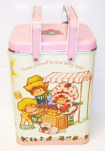 Vintage 1982 American Greetings Strawberry Shortcake Double Handle Tin  EXUC