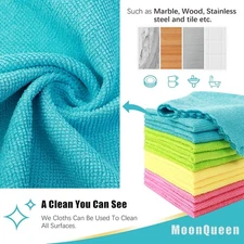 12 Pack Microfiber Cleaning Cloth 12x12 Reusable Fast Drying Towels FREE SHIP