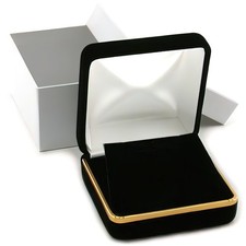 Black Velvet Necklace Pendant  Earring Gift Box With Brass Rim Kit 72 Pcs