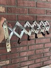 Vintage Telescoping Scissors Accordion Expanding Steel Mount with 5 Hooks
