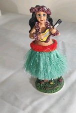 Dashboard Hula Girl with Ukulele Green Grass Skirt 6" CKC Co. Ltd