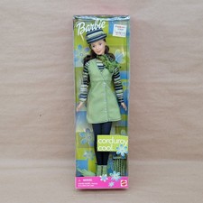 Vintage 1999 Barbie Corduroy Cool Brunette Doll Green Outfit Mattel #24659 New