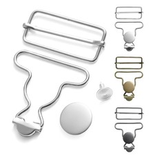 6 Sets Metal Overall Buckles Replacement Overall Clasp Replacement Suspender