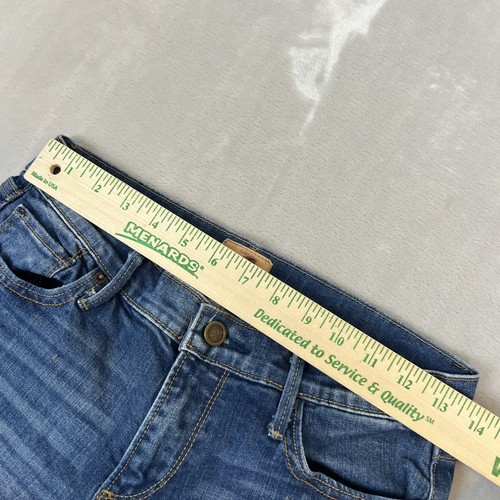 Driftwood Jeans Womens 26 Blue Denim Floral Embroidered Raw Hem Bootcut Y2K Boho - Picture 6 of 13