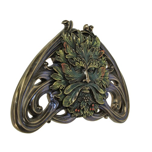 Art Nouveau Style Celtic Greenman Wall Hanging 9.5 Inches Long - Picture 3 of 9