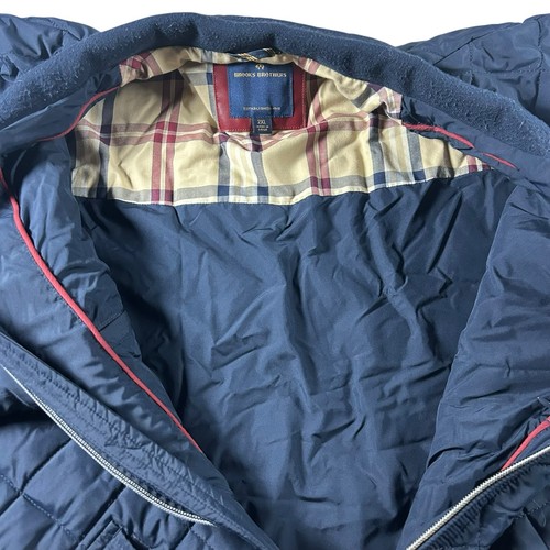 Brooks Brothers Diamond Quilted Full Zip Jacke Herren XXL Navy kariert gefüttert - Bild 3 von 10