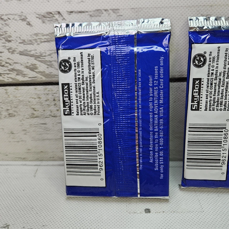 Lote de 2 paquetes de tarjetas coleccionables The Adventures of Batman & Robin 1995 SkyBox 8 cartas Foto 4 de 4