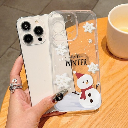 Für iPhone 17 Air 17 Pro Max 16 15 14 13 12 11 XR 7 Weihnachten Schneemann Handyhülle - Bild 5 von 7