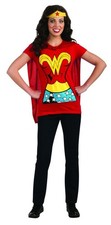 Wonder Woman Shirt  Headpiece Costume Set Adult Medium 10-14