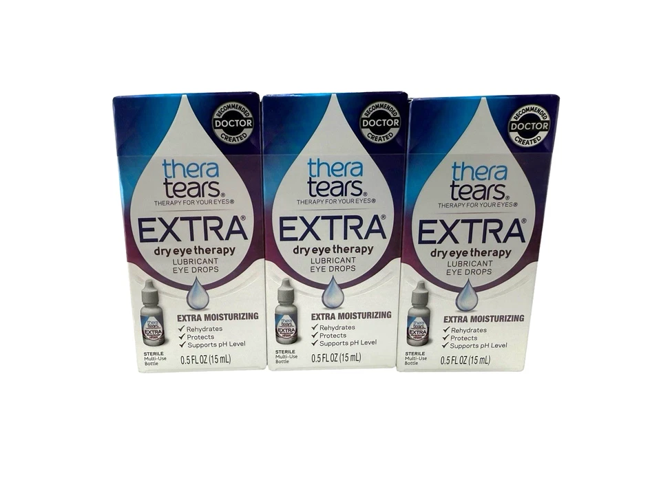 Gotas lubricantes para ojos TheraTears EXTRA para terapia de ojos secos 15 ml (paquete de 3)- ¡Exp 09/2026!! Foto 3 de 4