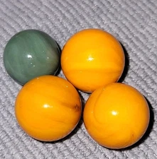   Marble King Marbles Lot Orange, Green Solid 9/16"- 5/8" 