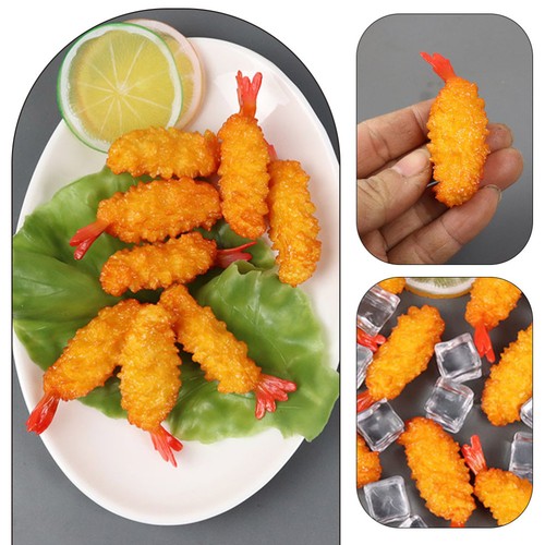 Modello Tempuras Gamberetti Cotti in Plastica Realistico Cibo Finto - Foto 3 di 12