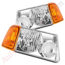 Headlights Assembly For 01-11 Ford Ranger Pair Headlamp Replacement Halogen HB5