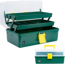 13 Inch Art Craft Organizer Storage Box with 3 Layer, Multipurpose Plastic Tool