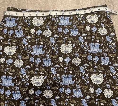 Talbots Sz 4Petite A-Line Canvas Side Zip Contrast Border Skirt Cottage Floral - Picture 2 of 5