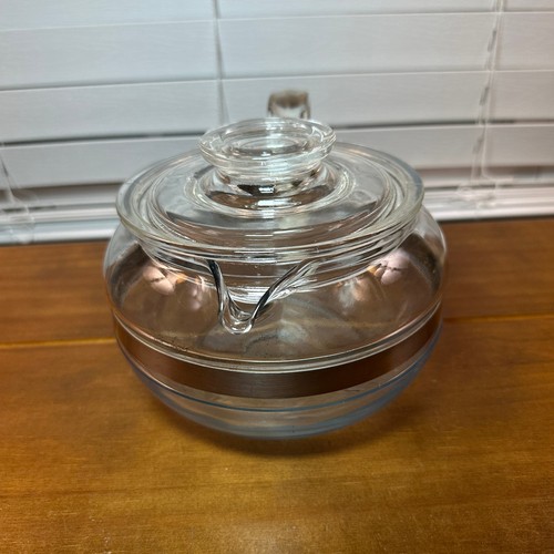 Vintage Pyrex 8446 B Flameware Glass Teapot & Lid Tea Kettle 6 Cup USA - Picture 3 of 5