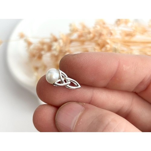 Geometrische Perle verziert Teeny winzig Sterling Silber 925 Vintage Anhänger | Charm - Bild 5 von 12