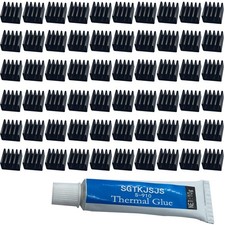 60pcs Mini Heatsink Kit, Cooler Heat Sink for Cooling VRM Stepper Driver MOSF...