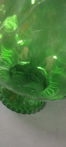 GROSSE grüne optische mundgeblasene große Empoli Vase mit Diamanten Vintage 50er MCM - Bild 7 von 13