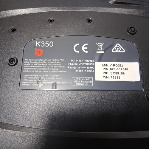 Logitech Wireless Wave K350 Keyboard Tested Works - Afbeelding 6 van 7