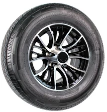 eCustomrim Radial Trailer Tire ST205/75R15 LRC 15 5 Lug Evolution Black Aluminum