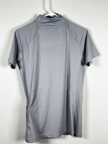 Aubrion Women's Shirt Sz L Gray Equestrian Horse Riding Highgate Short Sleeve - Picture 2 of 9