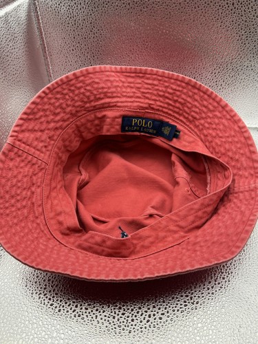 Polo Ralph Lauren Bucket Hat Cap Pink Embroidered Pony Classic Mens Baseball - Picture 3 of 6
