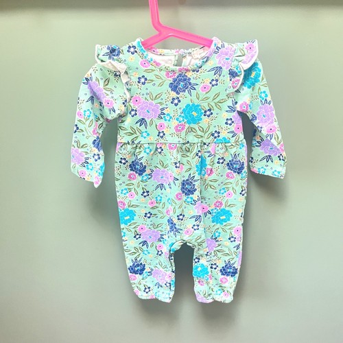 Peek Kids Baby Girl Floral Print Long Sleeve Romper Size 12-18 Months