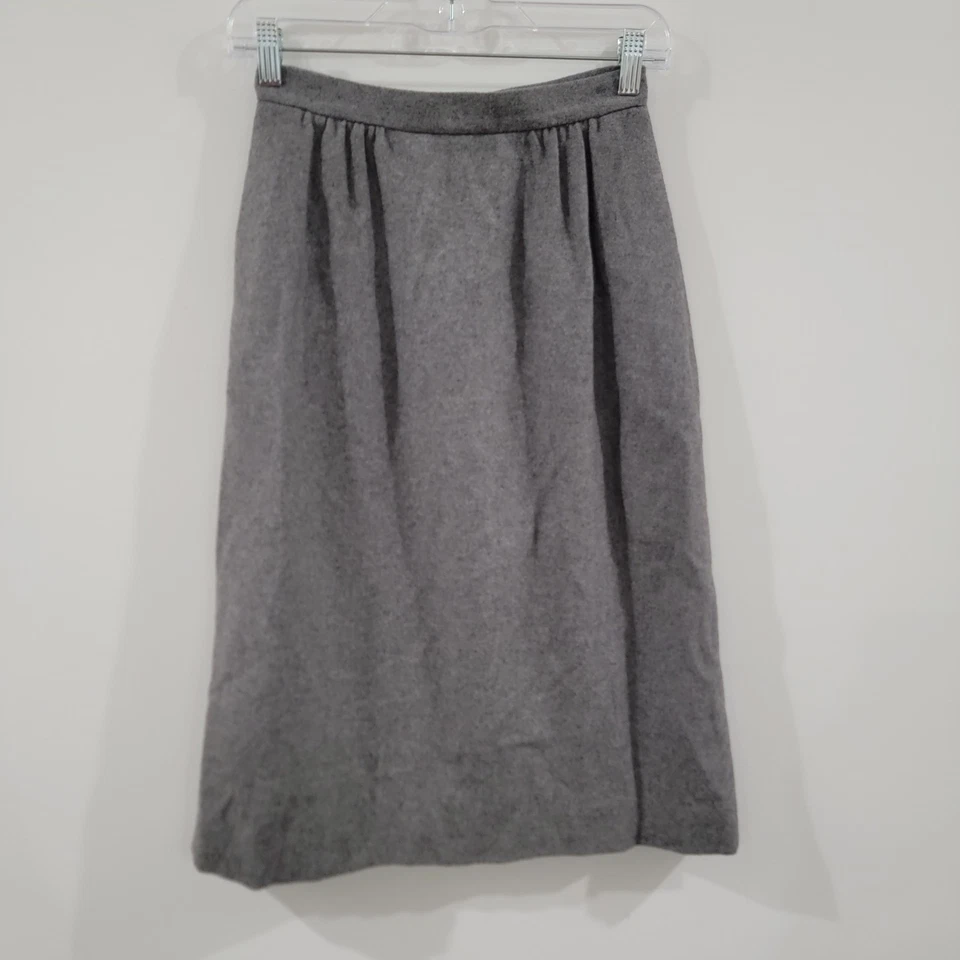 Falda lápiz vintage para mujer hasta la rodilla talla 6 pelo camel gris oficina de negocios 
