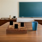 Calculator Holder For Classroom: 36-Slot Desktop Wood Cell Phone Storage Box -