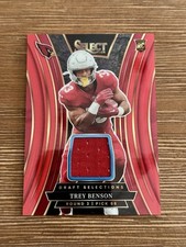Trey Benson 2024 Panini Select Football Draft Selections Memorbilia Prizm RC Mem