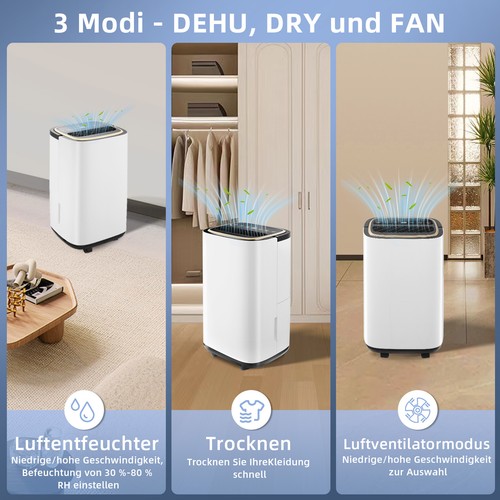 Luftentfeuchter Elektrischer Raumentfeuchter Bautrockner Entfeuchter Timer/Touch - Bild 20 von 69