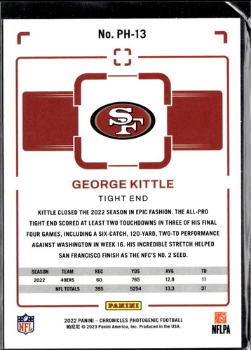 2022 Panini Chronicles - Photogenic George Kittle #PH-13 - Picture 2 of 2
