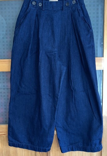 Toast Indigo Pleat Front Jeans Trousers 10 Wide Leg Length 24” VGC - Picture 3 of 11