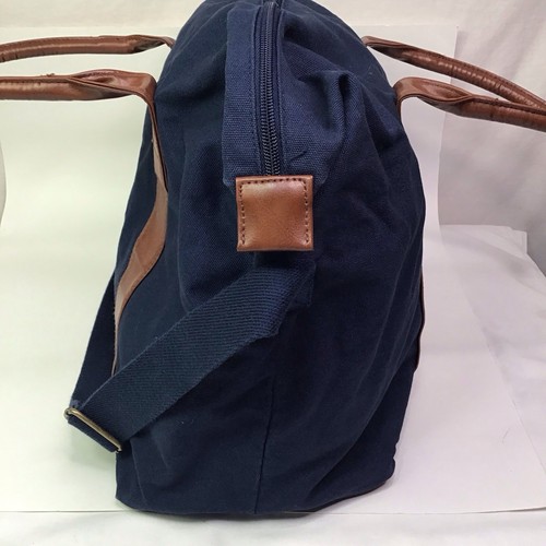 POLO Ralph Lauren Unisex Duffle Bag Blue Canvas Double Handle W/ Shoulder Strap - Picture 9 of 12