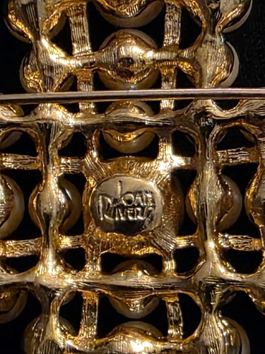 Vintage Joan Rivers Maltese Cross Brooch with Faux Pearls - Picture 3 of 3