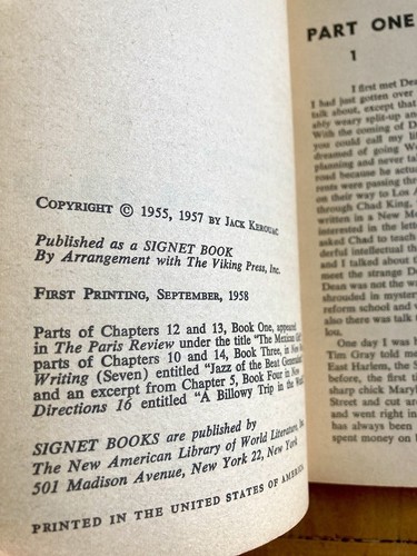ON THE ROAD by JACK KEROUAC 1958 FIRST SIGNET PRINTING PAPERBACK D1619 THE BEATS - Picture 4 of 8