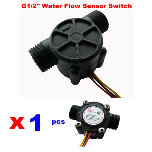 1pcx G1/2" Water Flow Sensor Switch,Flow Meter,Waterproof Type, RoHS
