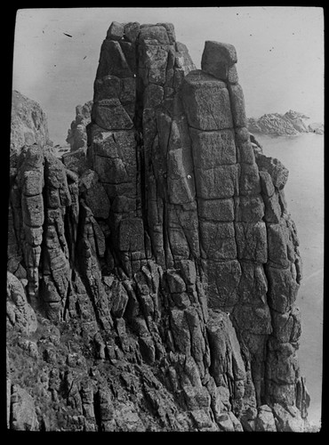 ANTIQUE Magic Lantern Slide GRANITE COLUMNS LANDS END C1910 PHOTO CORNWALL SEA