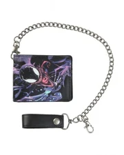 Bioworld Merchandising Spiderman Venom Bi-Fold Wallet w/ Chain