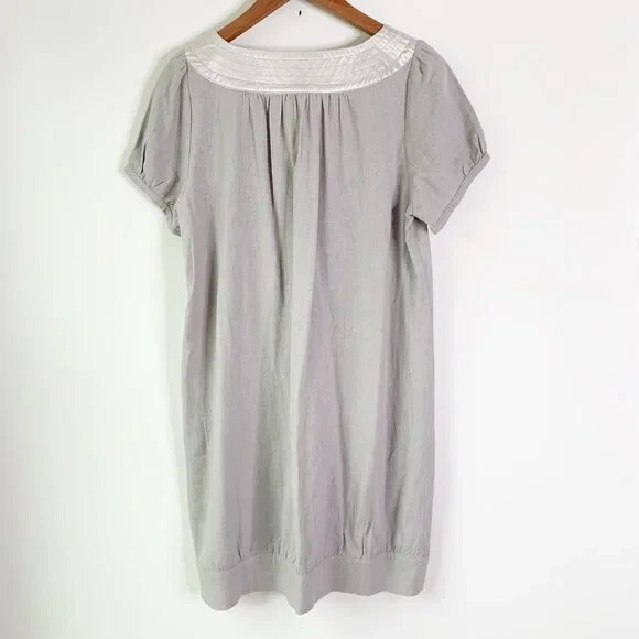 Tsumori Chisato Gray V-Neck Linen Pullover Dress … - image 8