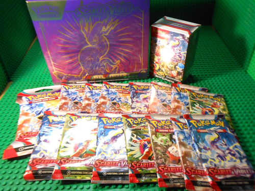 NEW Lot Scarlet & Violet Base Set ETB + Booster Bundle + 15 Booster Packs SEALED